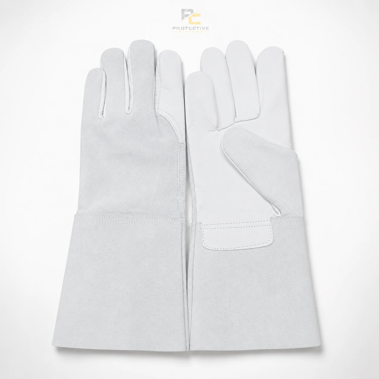 White Welding Gauntlet Gloves